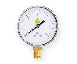 Pressure Gauges Metallic Case, 1/4" BSP Bottom Con. 63mm x4bar Pressure gauge