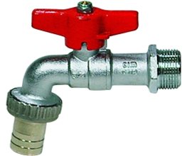 Taps, Ball Brass, w.Union & Butterfly Handle, CIM.34 1" Cocks with hose union