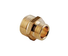 TDM ART 112S Brass M/M Bushing Nipples Yellow 1 1/4" x 1" Threaded ISO/BSP