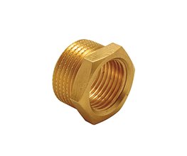 TDM ART 114 Brass Hexagonal M/F Reducing Nipples 1 1/2" x 1" Threaded ISO/BSP