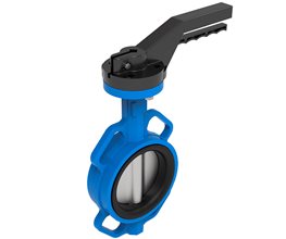 BVALVE Πεταλούδα Wafer, GGG40/AISI 316 /EPDM, με χειρολαβή PN16 DN50 Κεντρικού άξονα