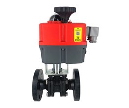 KLINGER Ball Valves KHA-F M1 CS PN40 w.El.Act. 12Vac/dc+Bracket DN20 2-way / 3-piece