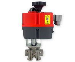 KLINGER Ball Valves S/S KHA-G M2 w.El.Act. 12Vac/dc+Bracket 1 1/4" 2-way / 3-piece