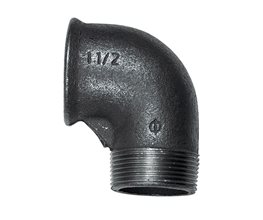 Malleable Iron Elbow 90o Male-Female Black ISO 7/1 A4 (92/7) 3/4"  Threaded ISO/BSP
