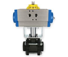 KLINGER Ball Valve KHA PN100 w/Double Act.Pn.Act. and Bracket 11/2"  2-way