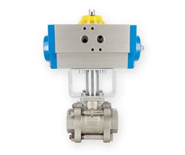 KLINGER Ball Valve S/S KHA w/Pneum.Act. NC & Bracket 11/4"/25mm  2-way