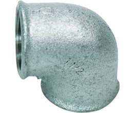 Malleable Iron Elbow 90o Female Galvanized ISO 7/1 A1 (90/6) 2"  Threaded ISO/BSP