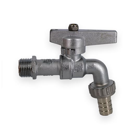 Taps, Ball Type, Brass, Nickel Plated, Thr., with Union, CIM.34OT 1/2"