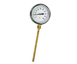 Thermometer 1/2" Bottom Connection 4" 200oC 100mm  Thermometer