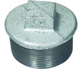 Malleable Iron Plug Square Head Galvanized ISO 7/1 T9 (290/46) 1/8"  Threaded ISO/BSP