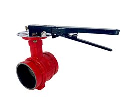 Bfly Valve PN16 w/Grooved Ends Body/Disc DI+EPDM w.Hand-Lever 76.1mm  Centric type