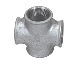 Malleable Iron Cross Equal 90o Female Galv. ISO 7/1 C1 (180/34) 4"  Threaded ISO/BSP