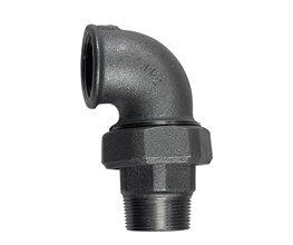 Elbow Unions 90o M/F Black 2"  Threaded ISO/BSP