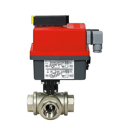 Effebi Σφαιρικός Κρουνός Ορειχάλκινος TRIFLUX-T με Η/Κ 24-240Vac/dc 1"
