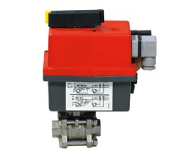 GENEBRE 3-Piece Ball Valve SS316 Full Bore BSPP 3/4" Elec.24-240Vac/dc  2-way