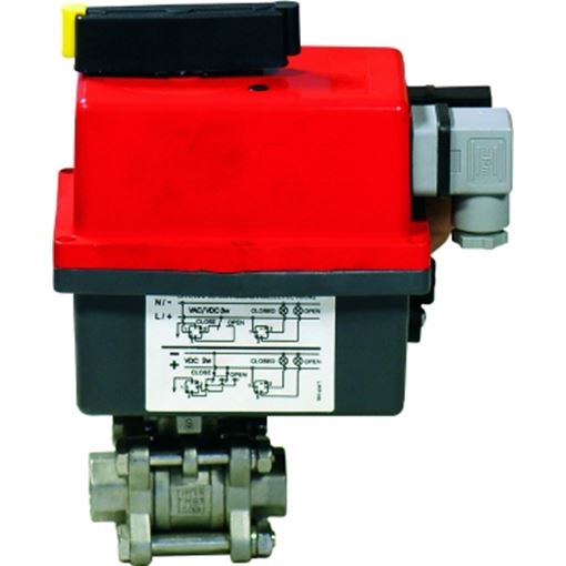 GENEBRE 3-Piece Ball Valves SS316, FB, BSPP 2", Elec.24-240Vac/dc