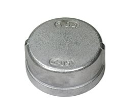 Round Cap S/S T304 150# BSPF 3/4"  Threaded ISO/BSP