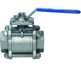 GENEBRE 3-Piece Full Bore Ball Valve w.Square Shaft 316 PN64 FF 1"  2-way