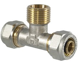 TDM Compression Tee Male 20x1/2x20  Compression Fitting
