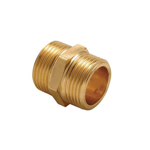 TDM ART 108SH Brass Heavy M/M Nipples Yellow 1"