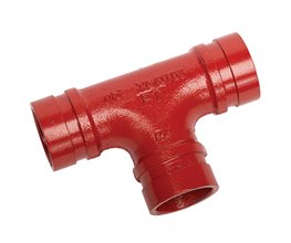 PROFIT Grooved Equal Tee S.R. Red Dia. 4"/100 - 114 3mm  Grooved fittings