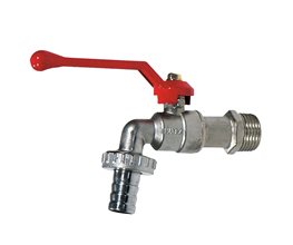 Σφαιρική Κάνουλα Ορειχάλκινη Φ 1/2"  Κάνουλες με ρακόρ με ακροσωλήνιο