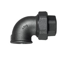 Malleable Iron Union Elbow 90o Female Black ISO 7/1 UA11 (96/10) 1"  Threaded ISO/BSP