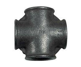 Malleable Iron Cross Equal 90o Female Black ISO 7/1 C1 (180/34) 1/2"  Threaded ISO/BSP