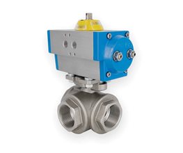 Ball Valve 316 3-way-L w/Single Act.Pn.Act. "  3-way "L"