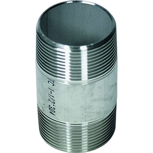 Barrel Nipples C 304, BSP, 150 LBS, 4"