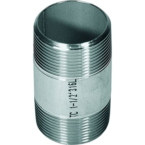 Barrel Nipples C 316, BSP, 150 LBS, 3/4"
