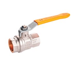 RUB Ball Valve .S84 EN331/FM w.Yellow Handle 1.1/4"  2-way