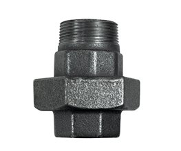 Unions M-F Black 4"  Threaded ISO/BSP