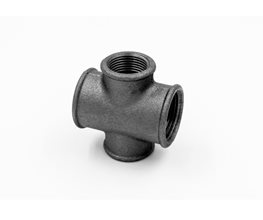 Crosses Reducing 90o F-F Black 1"x1/2"  Threaded ISO/BSP