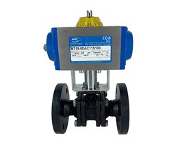 KLINGER Ball Valve KHA-F M1 CS PN40 w/Pneum.Act. NC & Bracket DN32  2-way / 3-piece