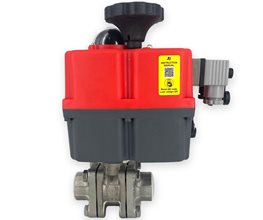 KLINGER Ball Valve S/S KHA-G M2 w.El.Act. 24-240Vac/dc 3/4"  2-way / 3-piece