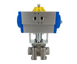 KLINGER Ball Valve S/S KHA-G M2 w/Pneum.Act. NO & Bracket 2"  2-way / 3-piece