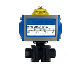 KLINGER Ball Valve KHA-G M1 CS PN100 w/Single Act.Pn.Act. NO 1/2"  2-way / 3-piece