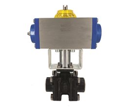 KLINGER Ball Valve KHA-G M1 CS PN63 w/Pneum.Act. NC & Bracket 11/4"  2-way / 3-piece