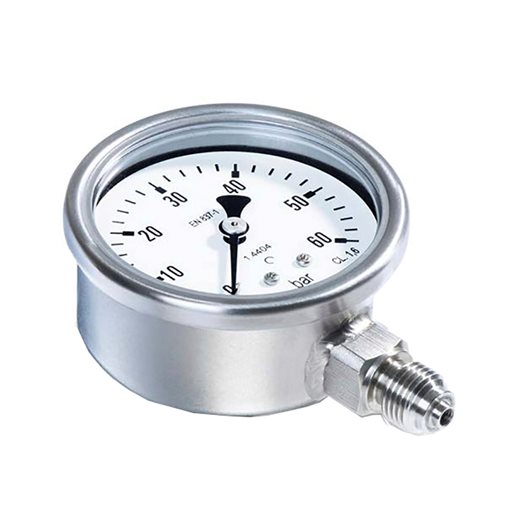 BURDON Manometers INOX Glycerin Vertical 100MM 1/2" 0-4bar