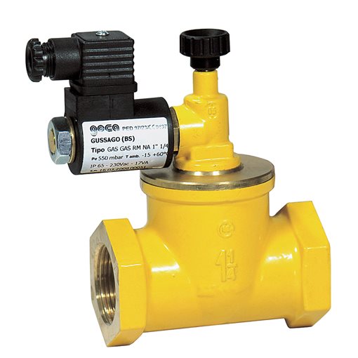 GECA Η/Μ Βαλβίδες Αερίου, Ορειχάλκινες, NO 230Vac, 0-500mbar 3/4"