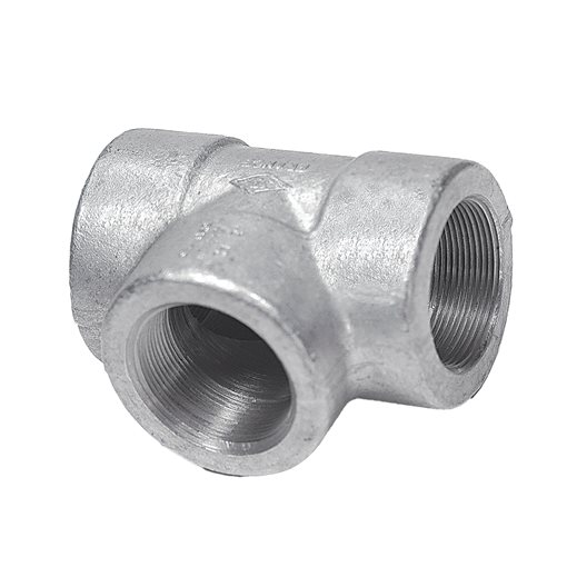 Tees 3000# Thr. NPT F-F Galvanized 1 1/2"