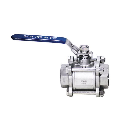 Ball Valves, S/S T316,3-Piece, FB, Thr., BSP, 1000 WOG 4"