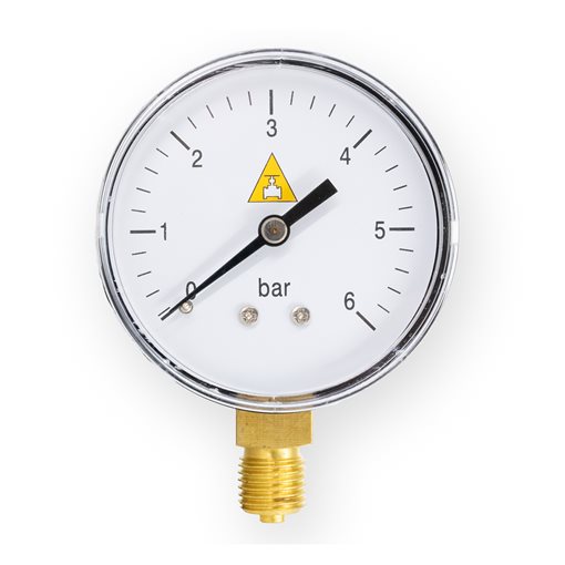 Press.Gauges Metallic Case, 1/4" BSP Bottom Con. 63mm x10bar