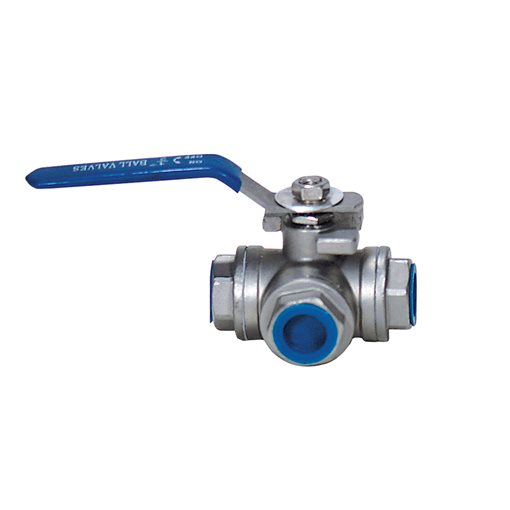 Ball Valves, S/S 316,3-Way -T-, Thr., 1000 WOG 1/4"