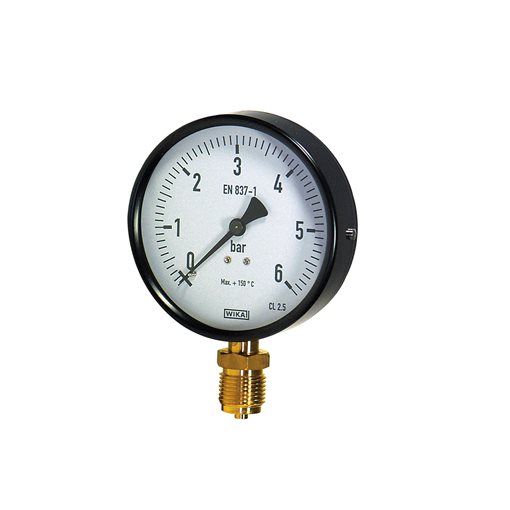 WIKA S/S Steam Press.Gauges D100, 0-16 bar, Bottom 1/2"