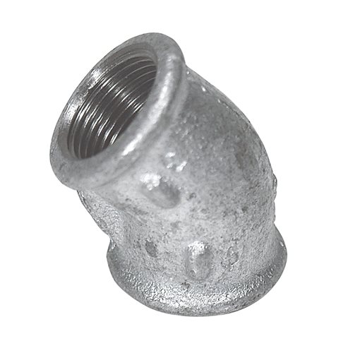 Galvanized Elbows 45o, Thr. BSP F-F, 1"