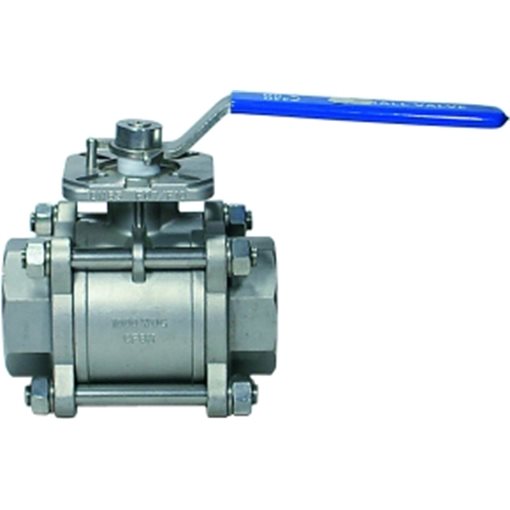 GENEBRE 3-Piece FB Ball Valves, w.Square Shaft, 316 PN64 EU FF 2 1/2"
