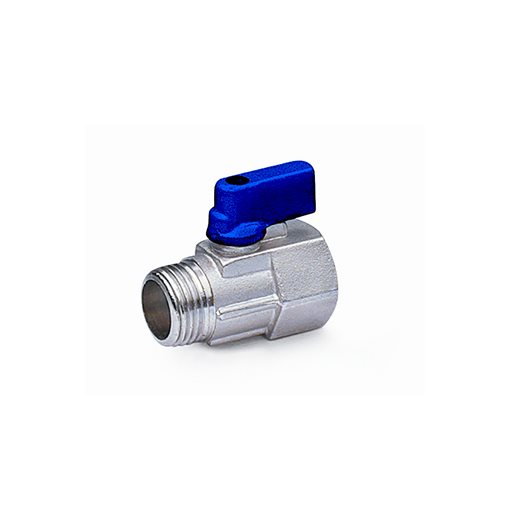 Κρουνός Ορειχάλκινος Σφαιρικός MINI ΜΕΒ APM 1/2" με Μπλε Πεταλούδα