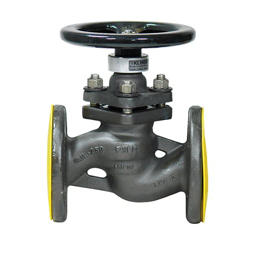 Piston Valves, C.I., Fl., PN16, KLINGER KVN III/KX-GT DN125
